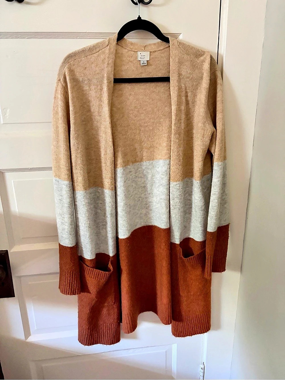 a new day Colorblock Open-Front Cardigan Small